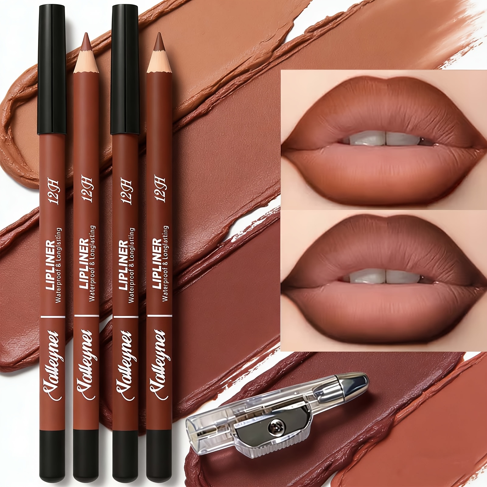 2 Lipliner Pens+1 Pencil Sharp - Lip Liner Pencil ulasan dan harga