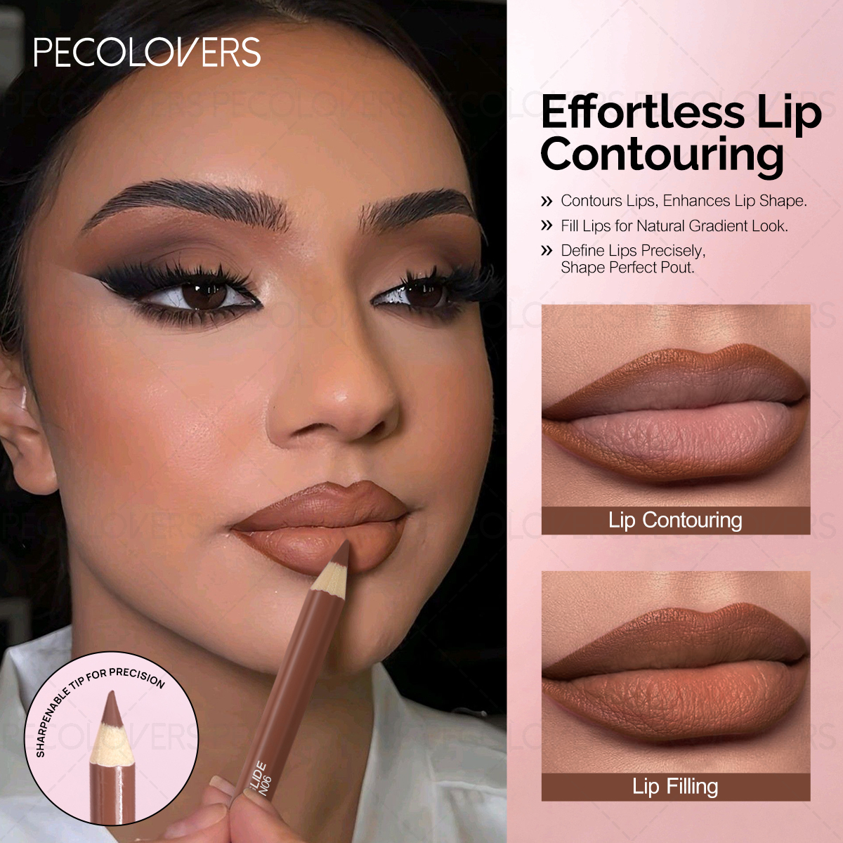 Nude Matte Lip Pencil - Long-L - Lip Liner Pencil ulasan dan harga