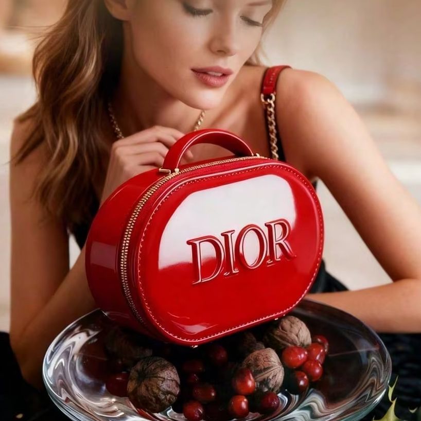 Dior’s Bag Red Cosmetic Bag Lu - Beauty Makeup Logo Design ulasan dan harga