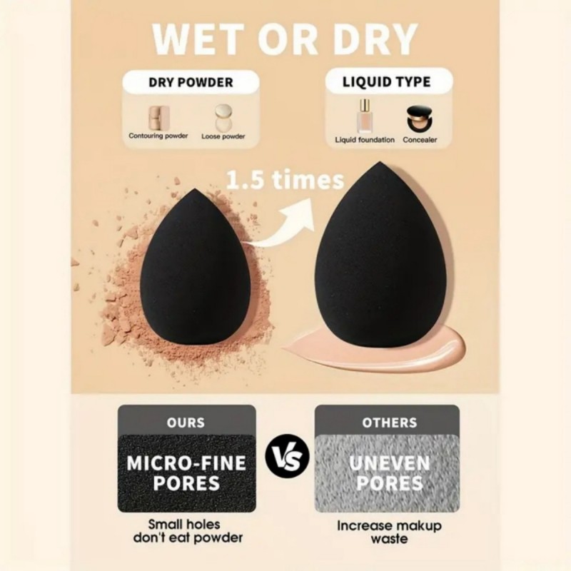 9pcs Multifunctional Black Mak - Beauty Makeup Egg ulasan dan harga