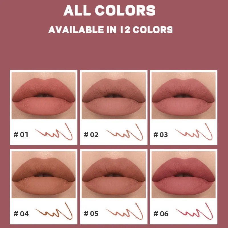 12 Colors Velvet Matte Lipline - Lip Liner Pencil ulasan dan harga