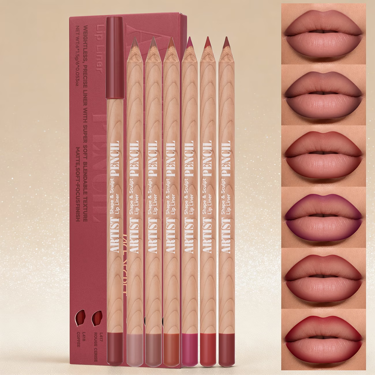 FACE SECRET 6pcs Velvet Matte  - Lip Liner Pencil ulasan dan harga