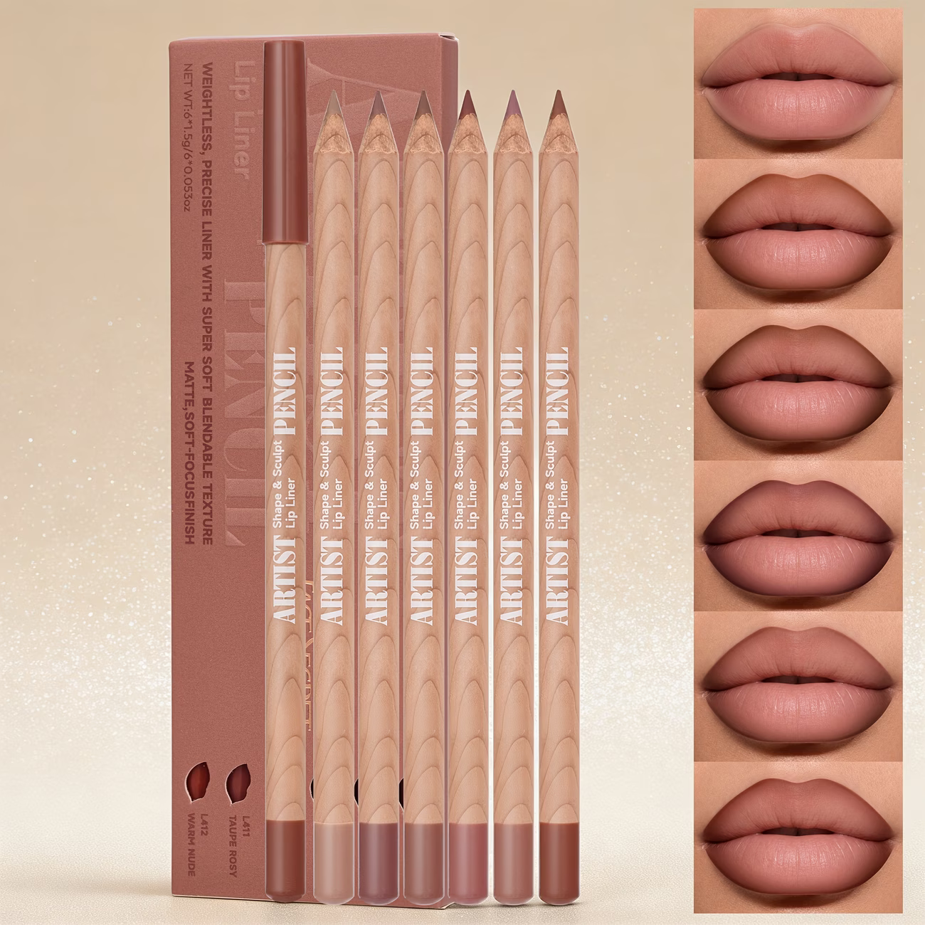 FACE SECRET 6pcs Velvet Matte  - Lip Liner Pencil ulasan dan harga